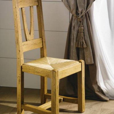 Chaise rustique en chêne massif, assise paille – NOGENT