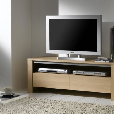 Meuble TV 1 tiroir 1 niche 100% chêne massif Ateliers de Langres – YUCCA
