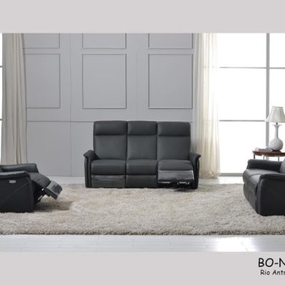 Canapé fixe et relax 1 à 3 places cuir noir – BAZIL NOIR