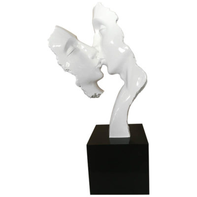statue-sculpture-deco-meubles-Gibaud-femme-homme-couple-baiser-bouche-cou-moderne-clasique-contemporain-déco-visages-socle-noir-decoration-intérieur-original-décalé