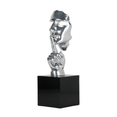 statue visage secret argent