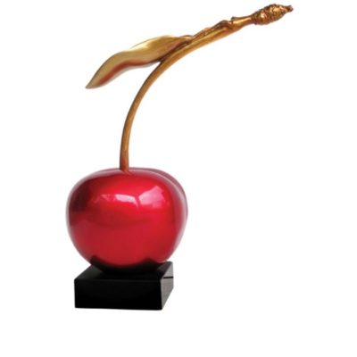 sculpture-statue-cerise-rouge-or-deco-design-resine-boisetdeco-cambresis