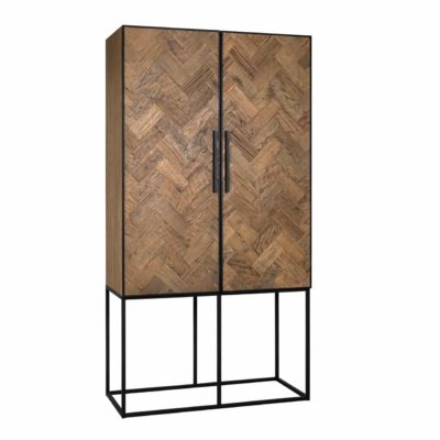 armoire-murale-HERRINGBONE-bois-vieux-chene-chevron-metal-richmond-interiors