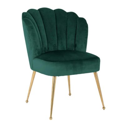 chaise velours vert pieds or