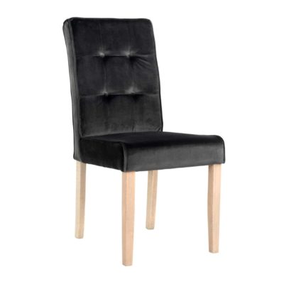 chaise moderne en tissu noir velours pieds droits bois par richmond interiors