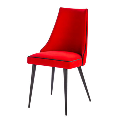 Chaise confortable tissu au choix, pieds métal rond – Lelièvre- SCALA