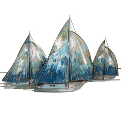 sculpture-murale-metal-bateau-regate-voiliers-bleu-esprit-marin-mer