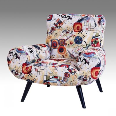 Fauteuil moderne CALIPSO tissu arty