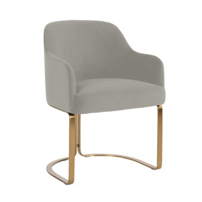 Chaise design pieds métal doré assise velours au choix – Richmond Interiors – HADLEY