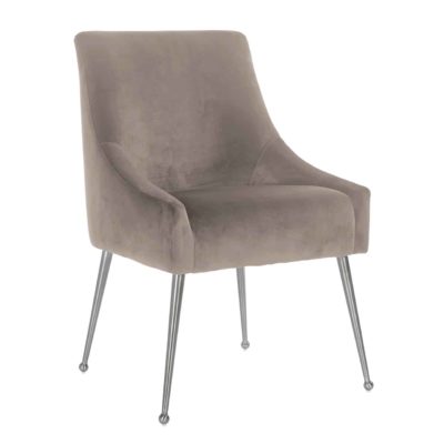 Chaise design avec poignee velours taupe, marron, rose ou vert – Richmond Interiors – INDY