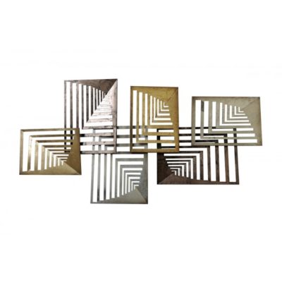 Décoration murale abstraite métal cuivré L.147cm – RECTANGLES EN PERSPECTIVE