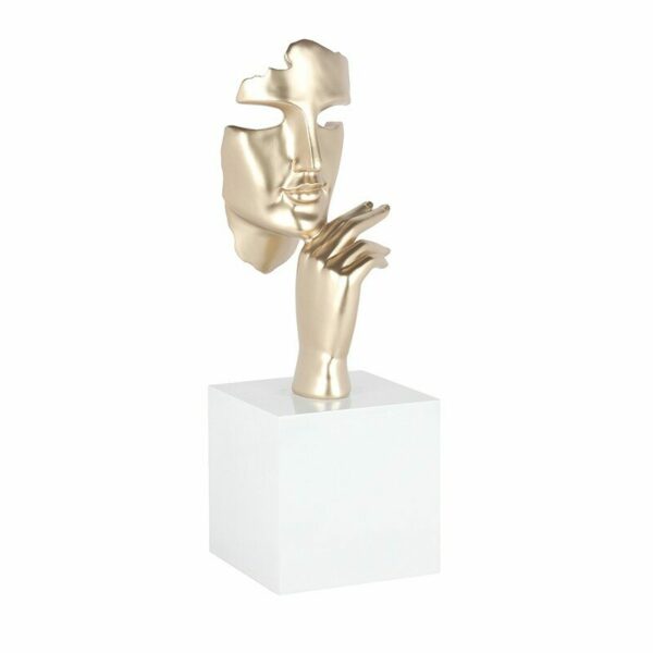 statue visage main or