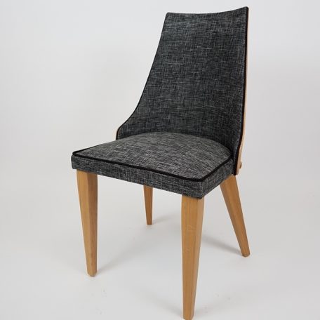 chaise tissu gris pieds bois chene