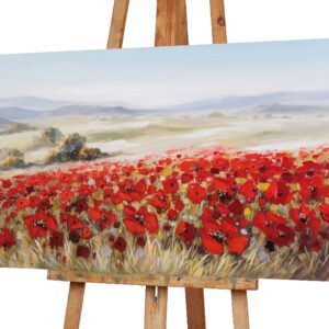 Tableau peinture PAYSAGE ET COQUELICOTS