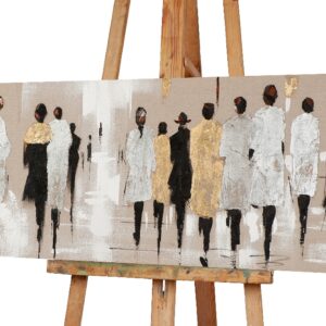 tableau peinture or argent noir blanc