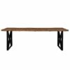 Table KENSINGTON plateau bois brut et pieds métal noir mat