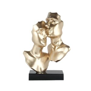 Statue TENDRESSE champagne sur socle noir