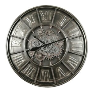 Horloge murale en métal ENGRENAGE ANTHRACITE