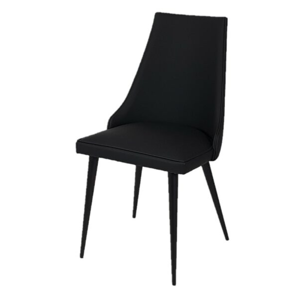chaise tissu noir pieds metal noir