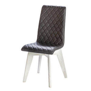 chaise design confot tissu matelasse pieds chene blancs