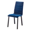 chaise tissu bleu pieds noirs