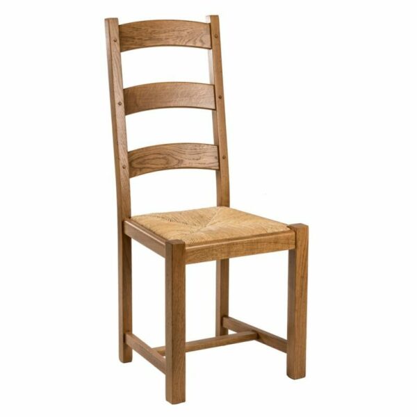 chaise campagnarde rustique bois chêne assise paille