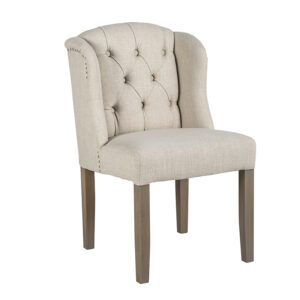 chaise moderne lin beige pieds bois