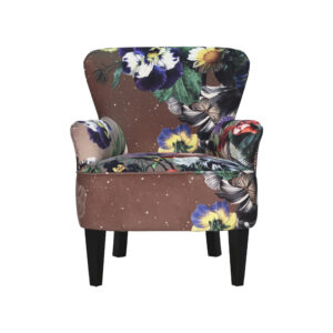 fauteuil marron fleurs