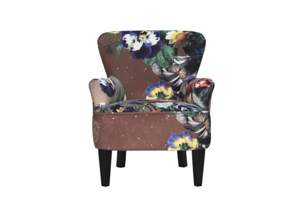 fauteuil marron fleurs