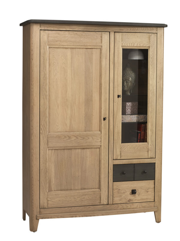 vitrine chene amssif bois gris