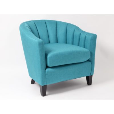 Fauteuil AUSTIN en tissu bleu turquoise