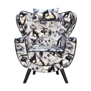 gros fauteuil noir et blanc