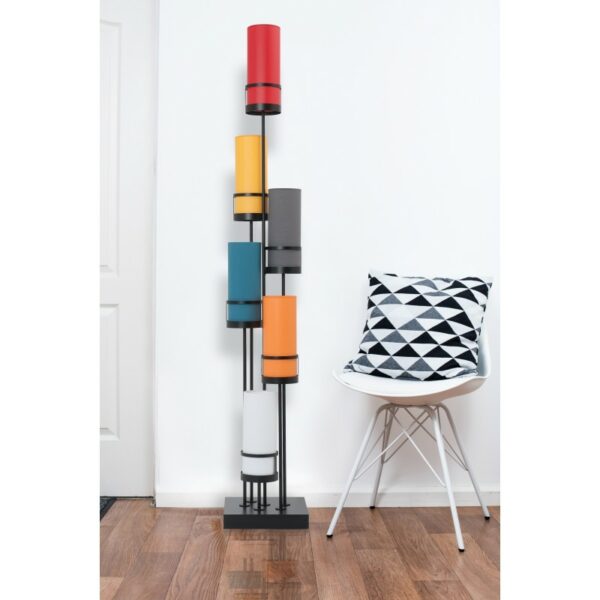 lampadaire-multicolore-abats-jour-couleurs-bleu-gris-blanc-orange-jaune-luminaire-original-sixt-flametluce-boisetdeco