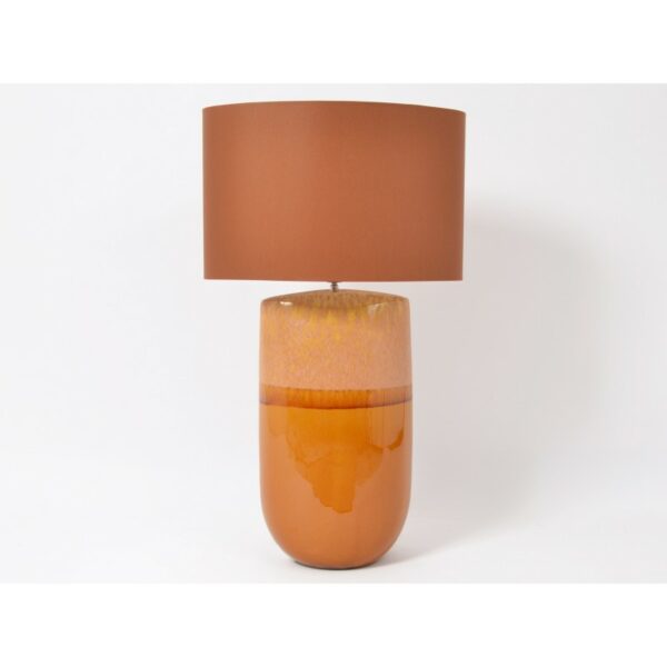 Lampe en céramique orange Hauteur 83cm.