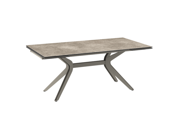 Table céramique ARGILE pieds métal taupe