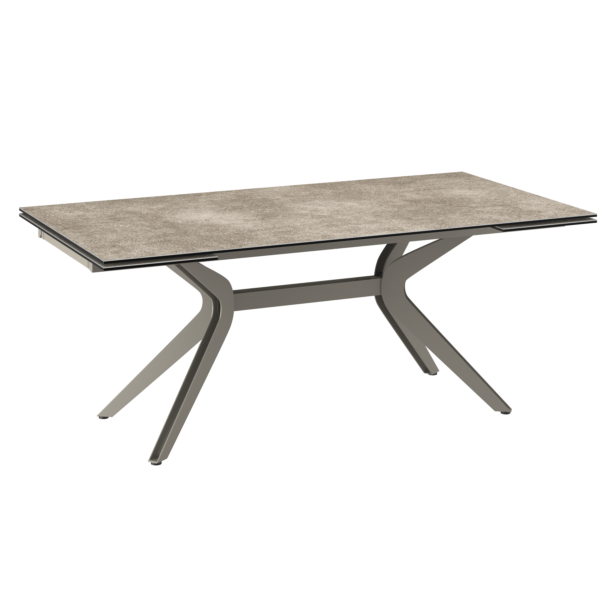 Table céramique ARGILE pieds métal taupe