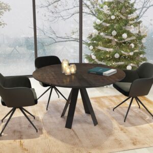 grande table design ceramique pied metal noir