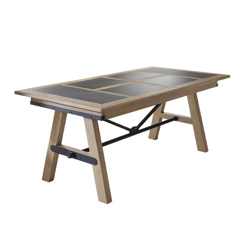 Table Indus avec inserts en céramique fabriquée par les Ateliers de Langres en France