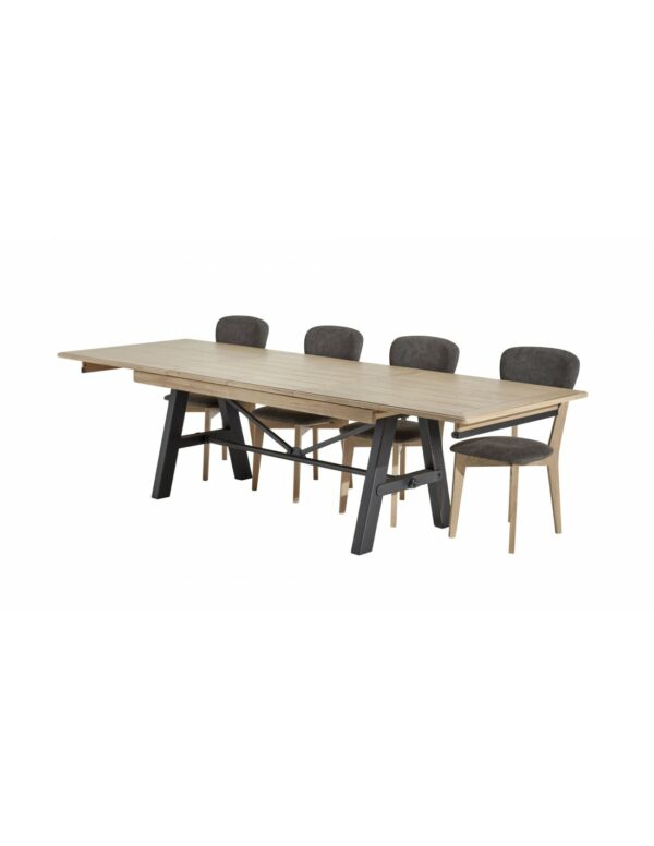 Table INDUS avec dessus bois : chêne massif.