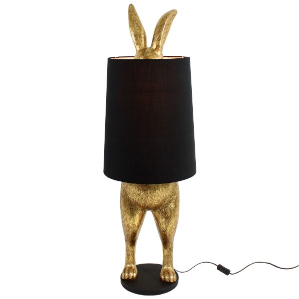 Lampadaire lapin RABBIT or sous abat-jour noir