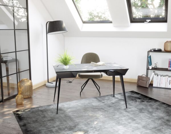 bureau contemporain gris noir