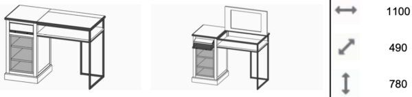 bureau pour chambre bois métal