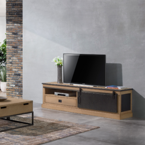 meuble tv industriel chêne métal