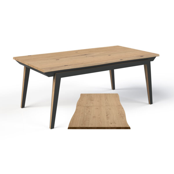 table salle à manger chêne pieds bois gris anthracite
