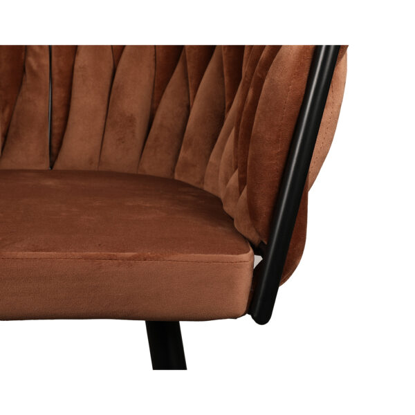 chaises tissu cuivre marron terracotta rouille