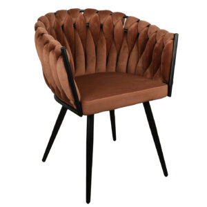 chaises tissu cuivre marron terracotta rouille