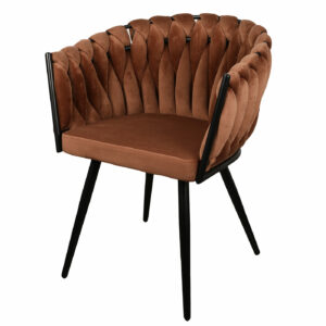 chaises tissu cuivre marron terracotta rouille
