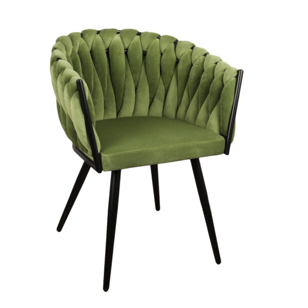 Chaises fauteuils tissu couleur verte green ambiance nature deco