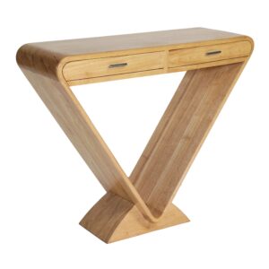 Console triangulaire en bois naturel aspect bois brut