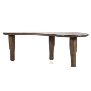 table à manger originale forme haricot arrondie en bois